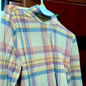 SO Multicolor Plaid Women's Turtleneck Sweater